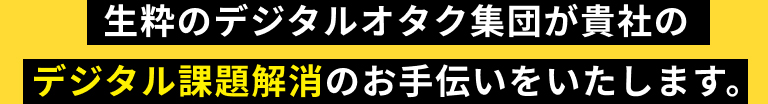 生粋のデジタルオタク集団が貴社のデジタル課題解消のお手伝いをいたします。